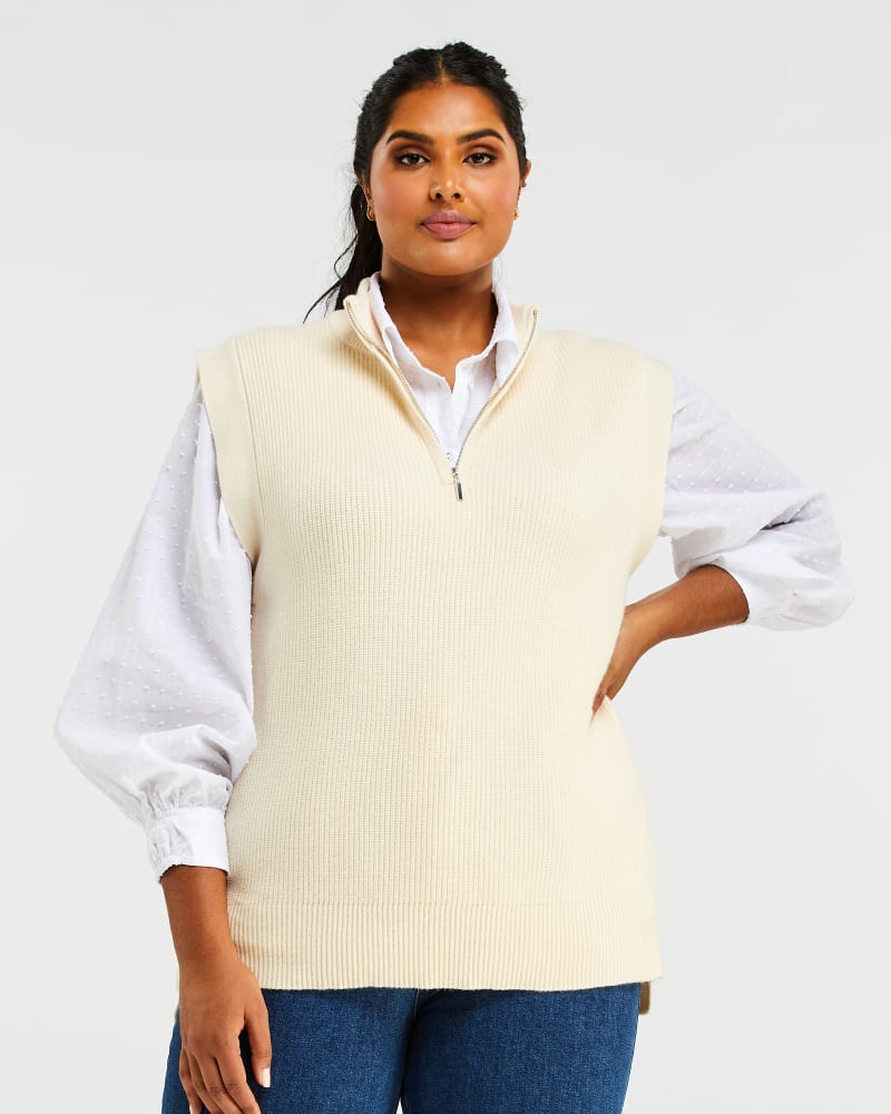 Plus Size Aldo Vest Cream